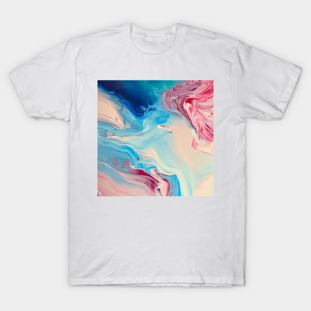 Mesmerizing acrylic abstract painting with pinks and blues T-Shirt by RenataCacaoPhotography